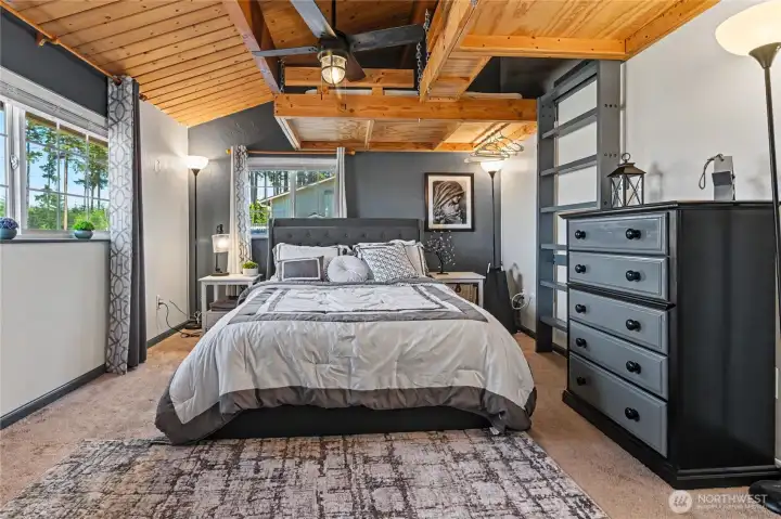 Two loft spaces great for additional sleeping spaces or storage.