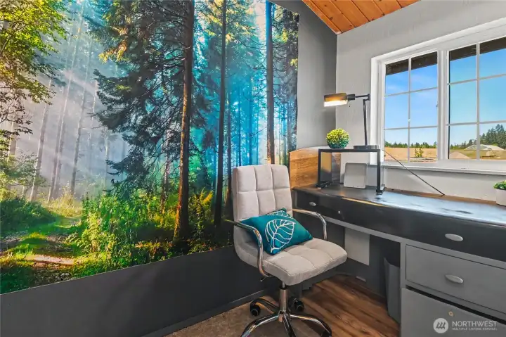 Office space off bedroom.