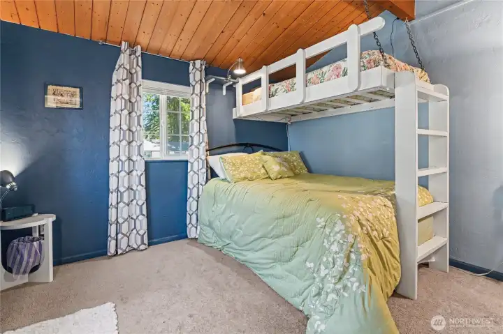 Bedroom #2 upstairs with additional loft sleeping area.