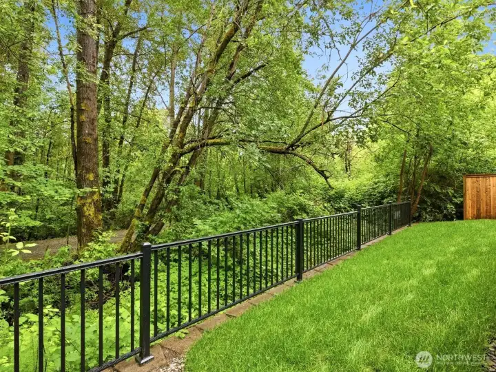 Peaceful protected wetland setting offering privacy and a connection to nature. Peaceful protected wetland setting offering privacy and a connection to nature.