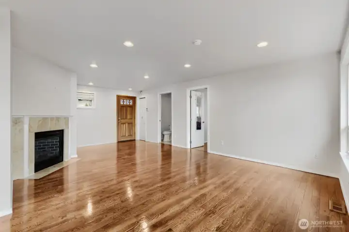 Welcome home to freshly polished living room floors.
