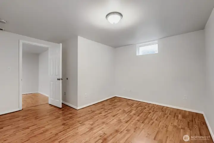 One of the lower level bedrooms.