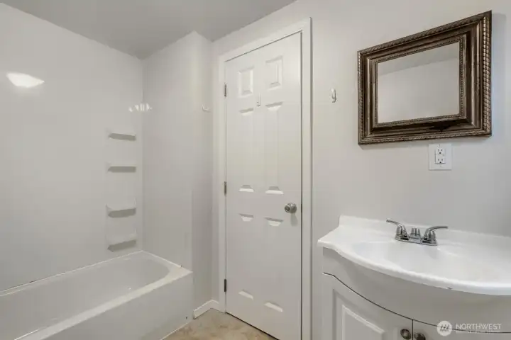 Full bathroom on the lower level.
