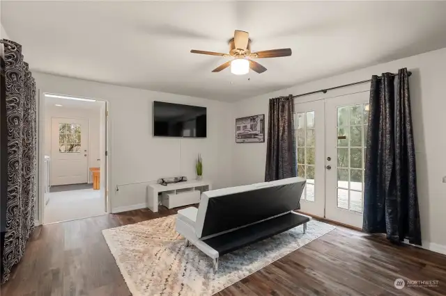 Laundry room & full bathroom off the family room