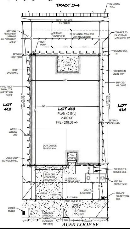 2624 Acer Loop SE preliminary plot plan