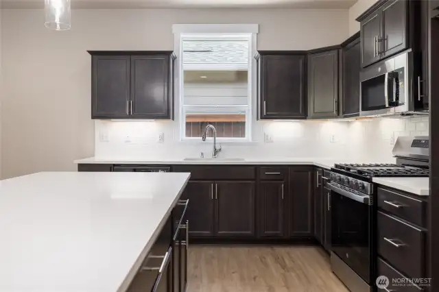 There's a window over the sink.