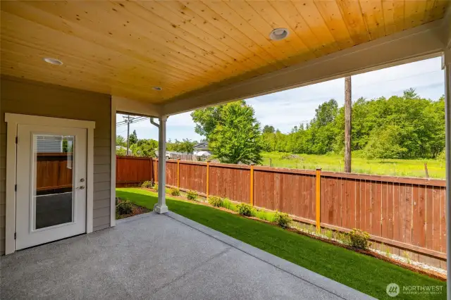 There's a french door to the covered patio.