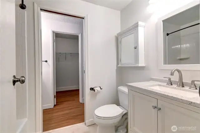 Bathroom with new vanity & countertops