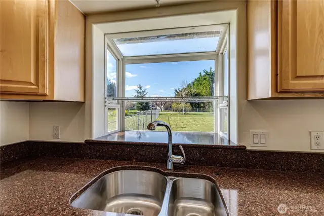 Watch the birds at play through your garden window.