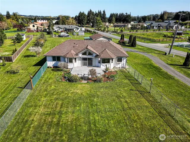 The composite, easy-care, deck provides a wonderful space to relax and take in the beautiful Olympic mountains.