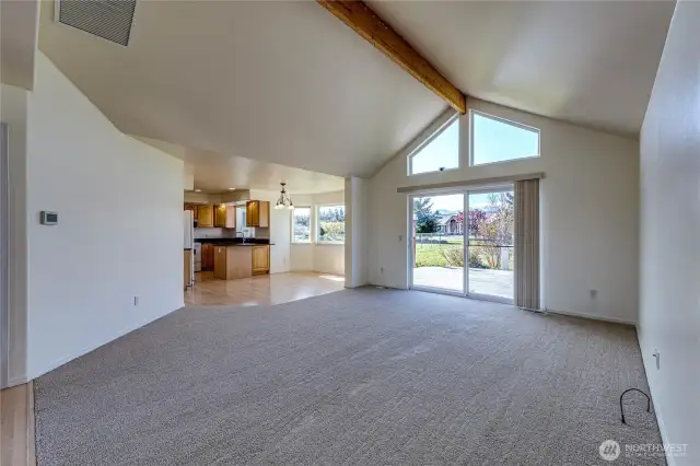 Your new home is move-in ready with new carpet and paint in the spacious living room.