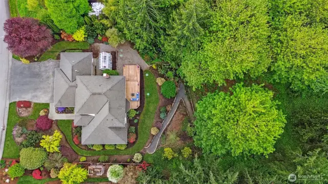 Such beautiful grounds and plantings can be seen in this view.