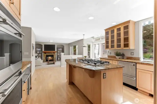 Kitchen looking towards sitting area/TV room.