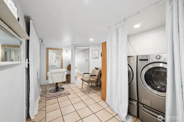 The basement laundry room.