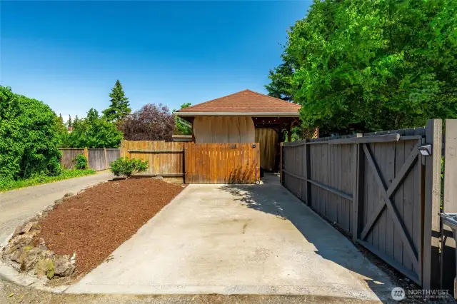 The property includes one off street parking space, which could be extended into the covered gazebo if you'd prefer.