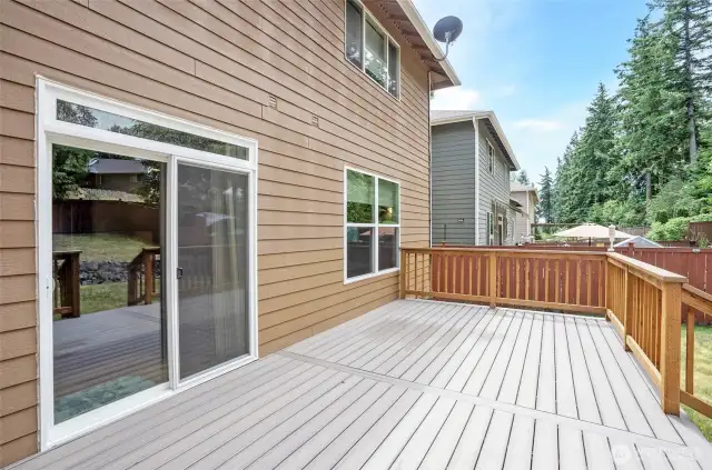 Here's another look at the beautiful new deck, added in 2023, offering an ideal space for outdoor living.