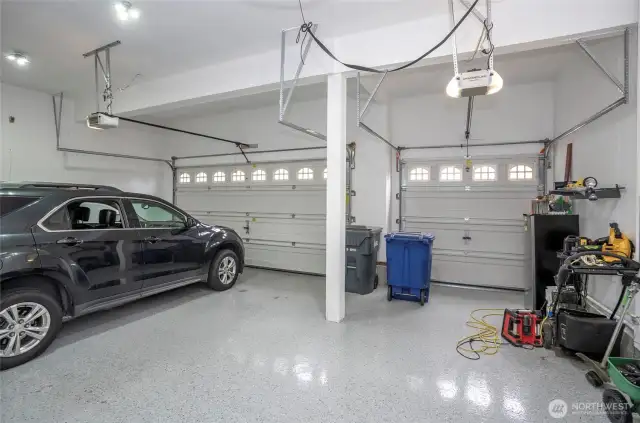 The garage is fully finished and features sealed floors.