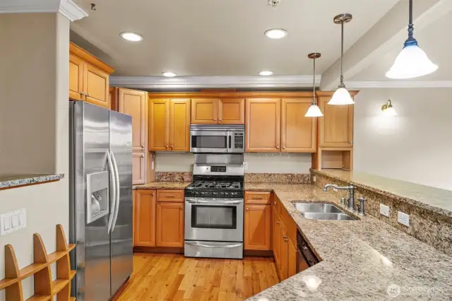Very functional kitchen space great for entertaining.
