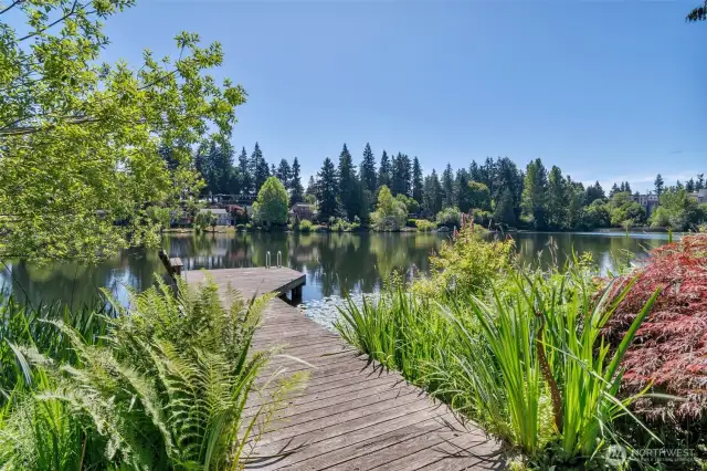 Peaceful serene views with lake side living.