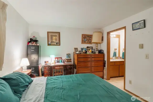 Bedroom two opens up to the nice sized bathroom.