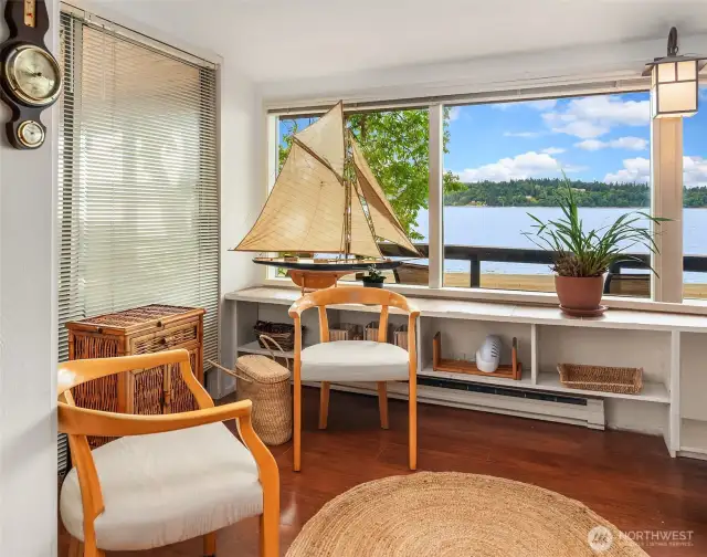 It's an open space but lends itself well to creating areas for hanging out.