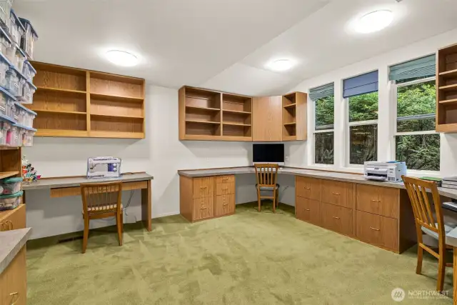Makes working from home a breeze in the study with built-ins.
