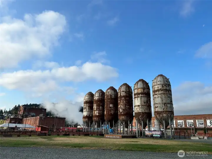 Wayside Park which features amazing relics from it's past industrial heritage & Kulshan Trackside Beer Garden