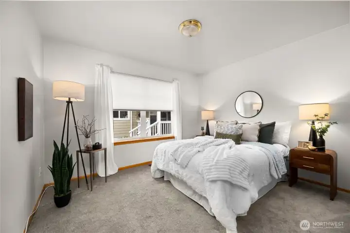 The second bedroom is a good size and will be comfortable for your guests.