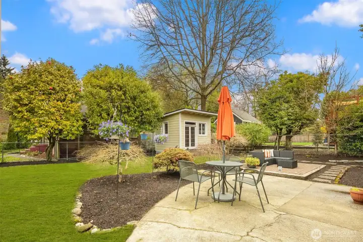 Two backyard patios