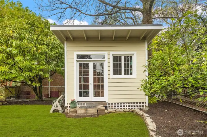Adorable potting shed with new roof!