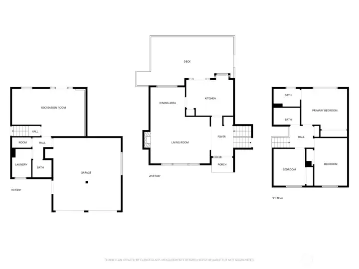 All 3 bedrooms are upstairs.