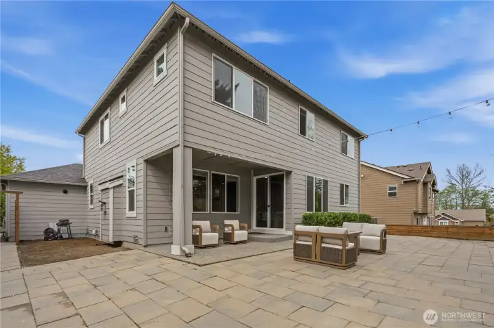 Hard surfaced backyard for easy maintenance