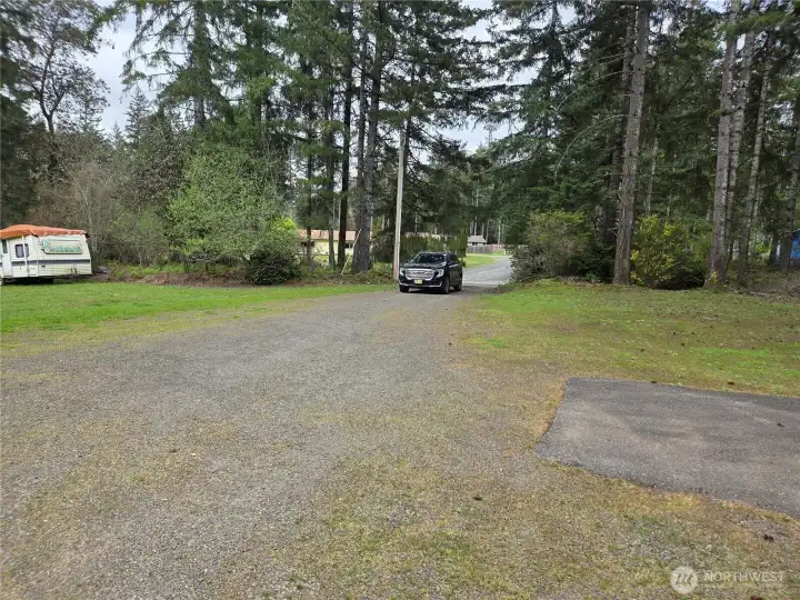 Pickering Rd is behind Black car, all secluded with trees.