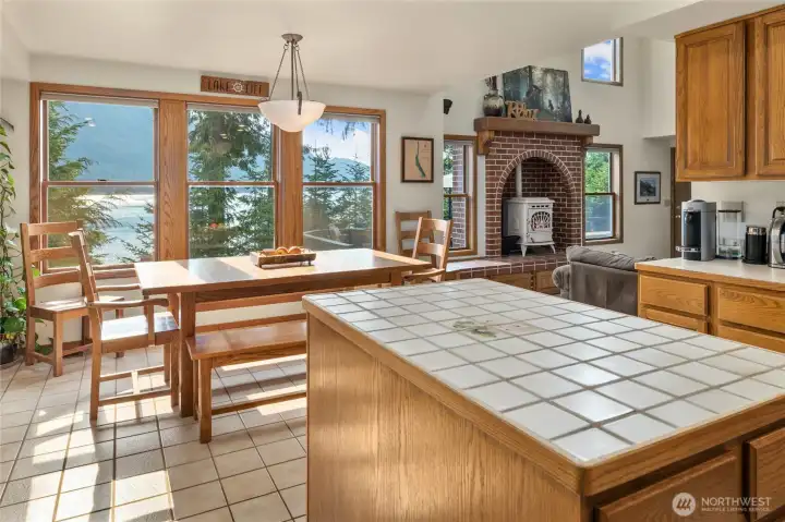 Kitchen view from the back corner.