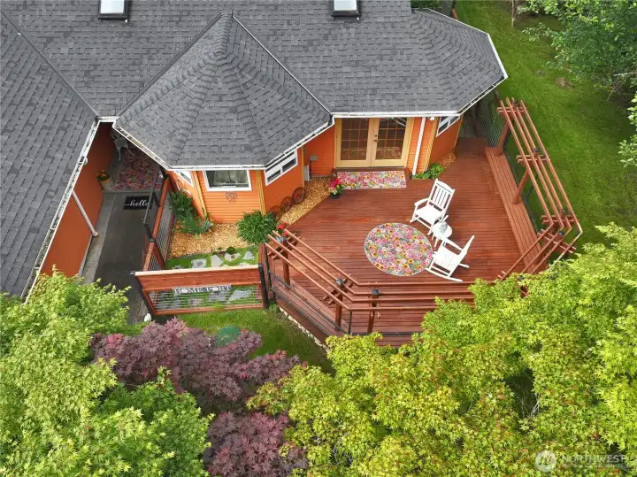 Front deck. A nice place to enjoy the lovely landscape.