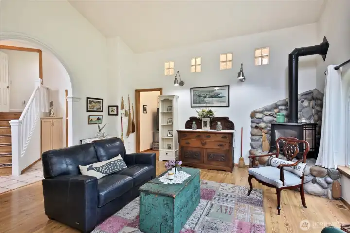 One more shot of the living before heading through the pocket door, into the separate family room.