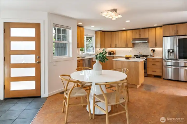 Spacious enough for a dining area.