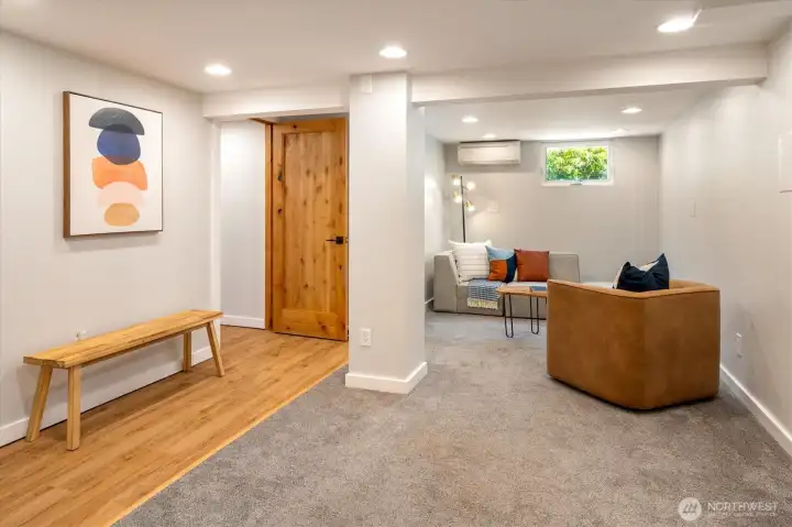 The downstairs rec room awaits for movies, games and more...