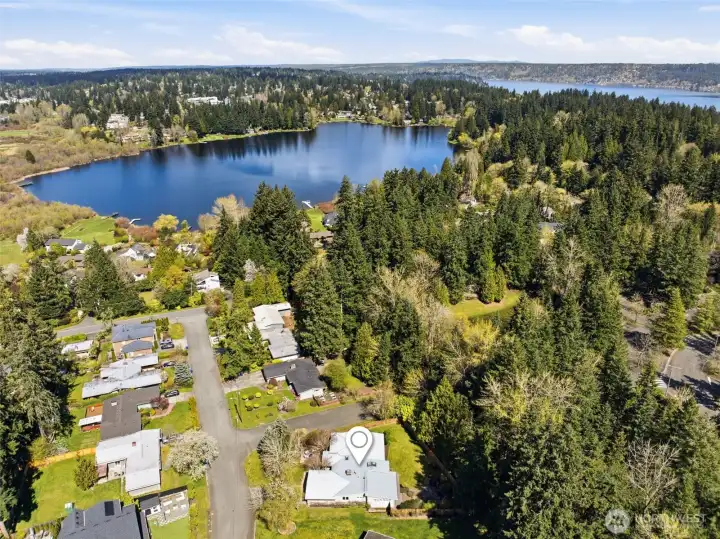 Aerial view highlighting proximity to Phantom Lake