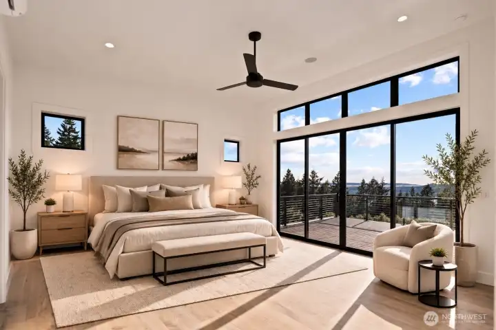 Oversized & private primary ensuite... Photo is virtually staged.