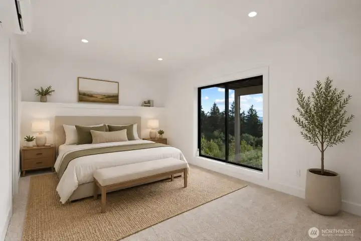 Spacious guest view bedroom #2... Photo is virtually staged.