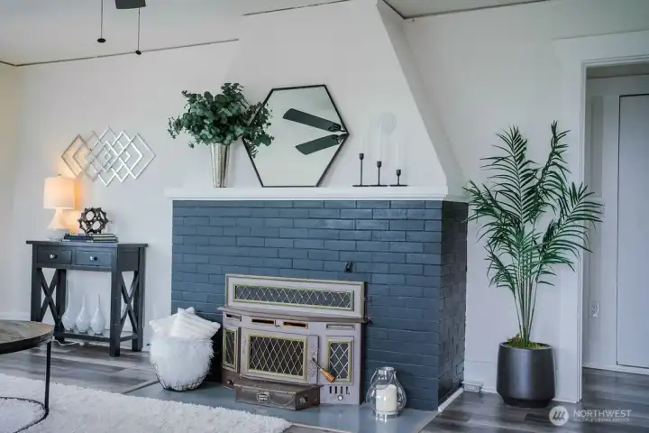 Living room with fireplace