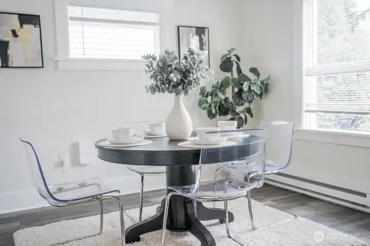 Dining area with natural light