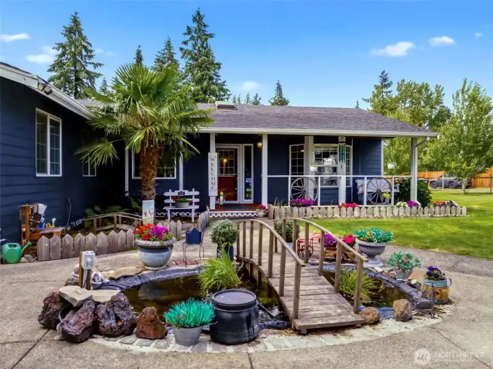 Koi pond right out your front door!