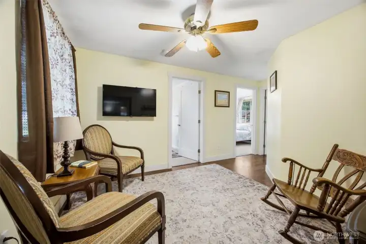 Sweet sitting room provides separation for this wing of the house, as well as a spot to hang out!
