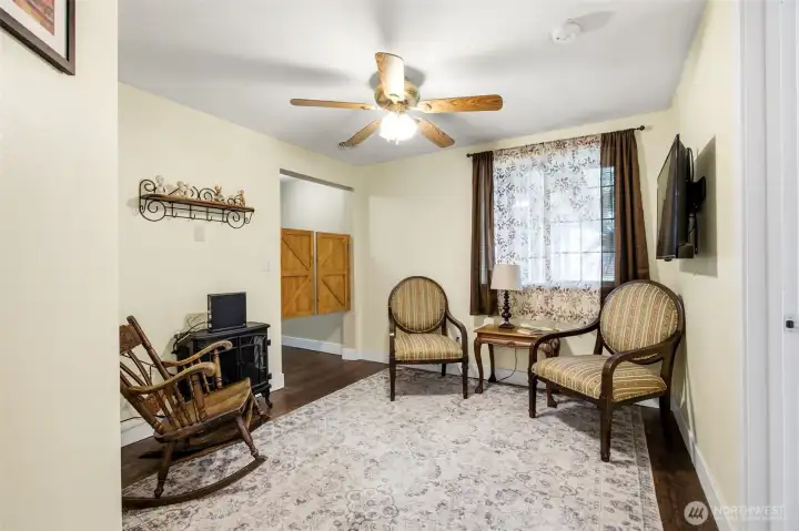 Super fun saloon doors for a little privacy from the main part of the home. This room could be used in a multitude of ways!