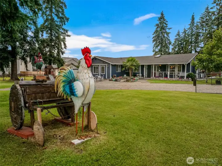 The chicken in the yard just begins to tell the story of the character and charm throughout this property!