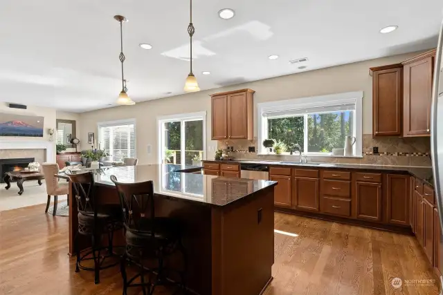 Enjoy the heart of the home in this grand, oversized kitchen.
