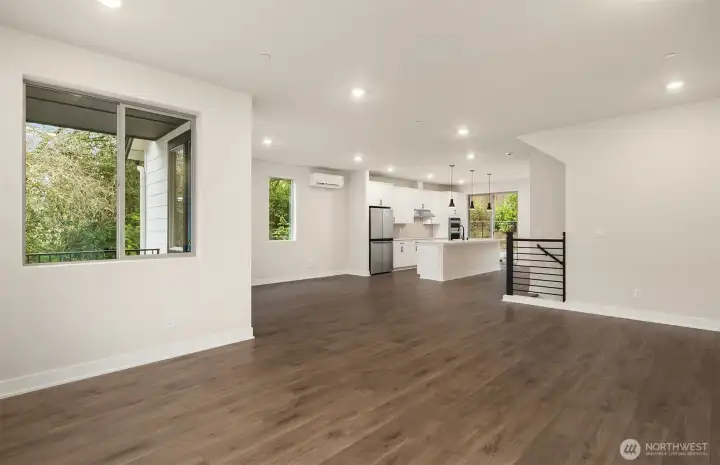 From gathering room into cafe and kitchen