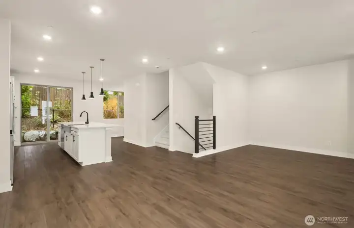 Upgraded black metal stair railing